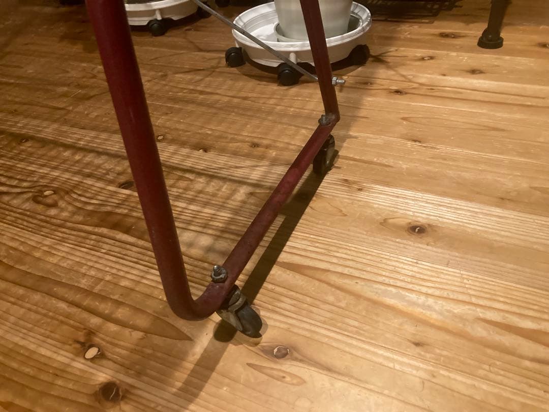 昭和レトロ　ワイヤーラック3段仕様　キャスター付ガーデニング　シャビーラック14