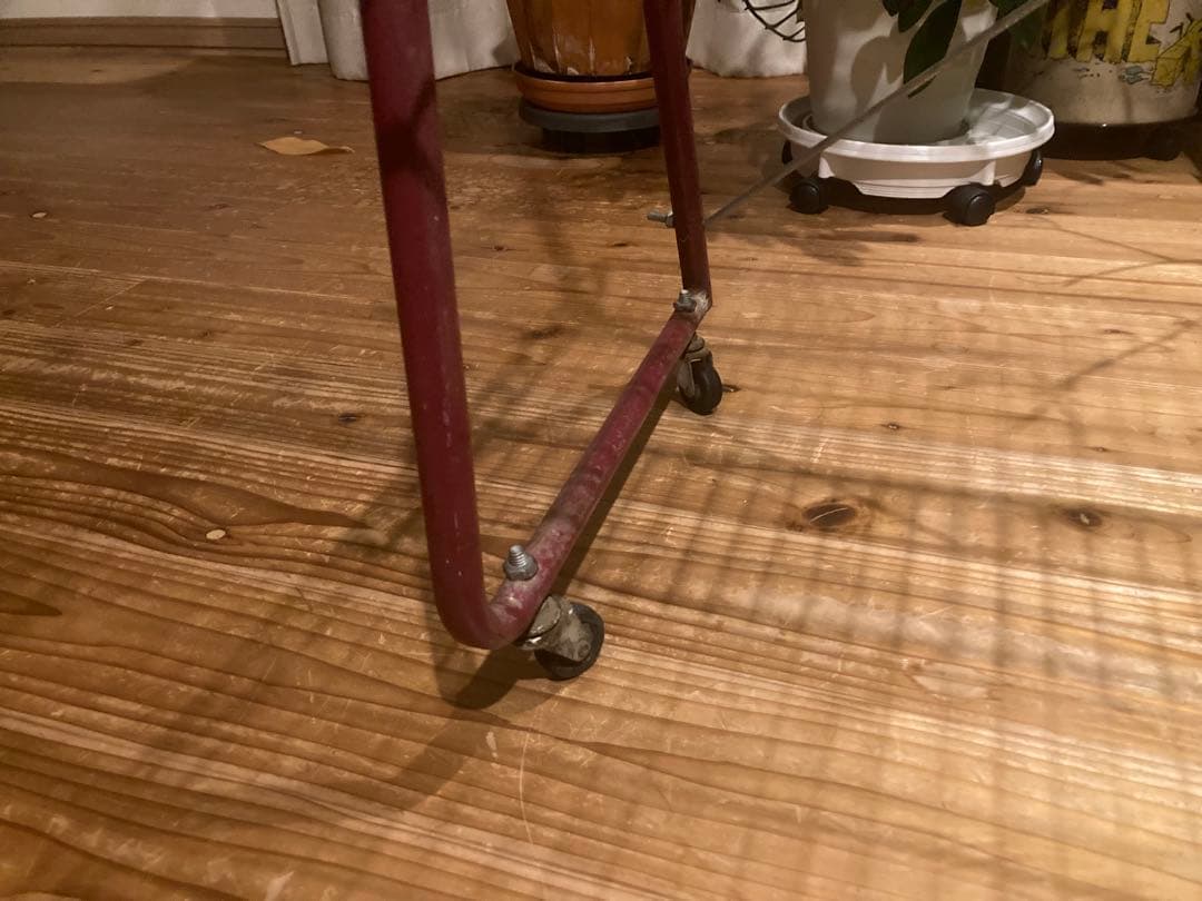 昭和レトロ　ワイヤーラック3段仕様　キャスター付ガーデニング　シャビーラック14