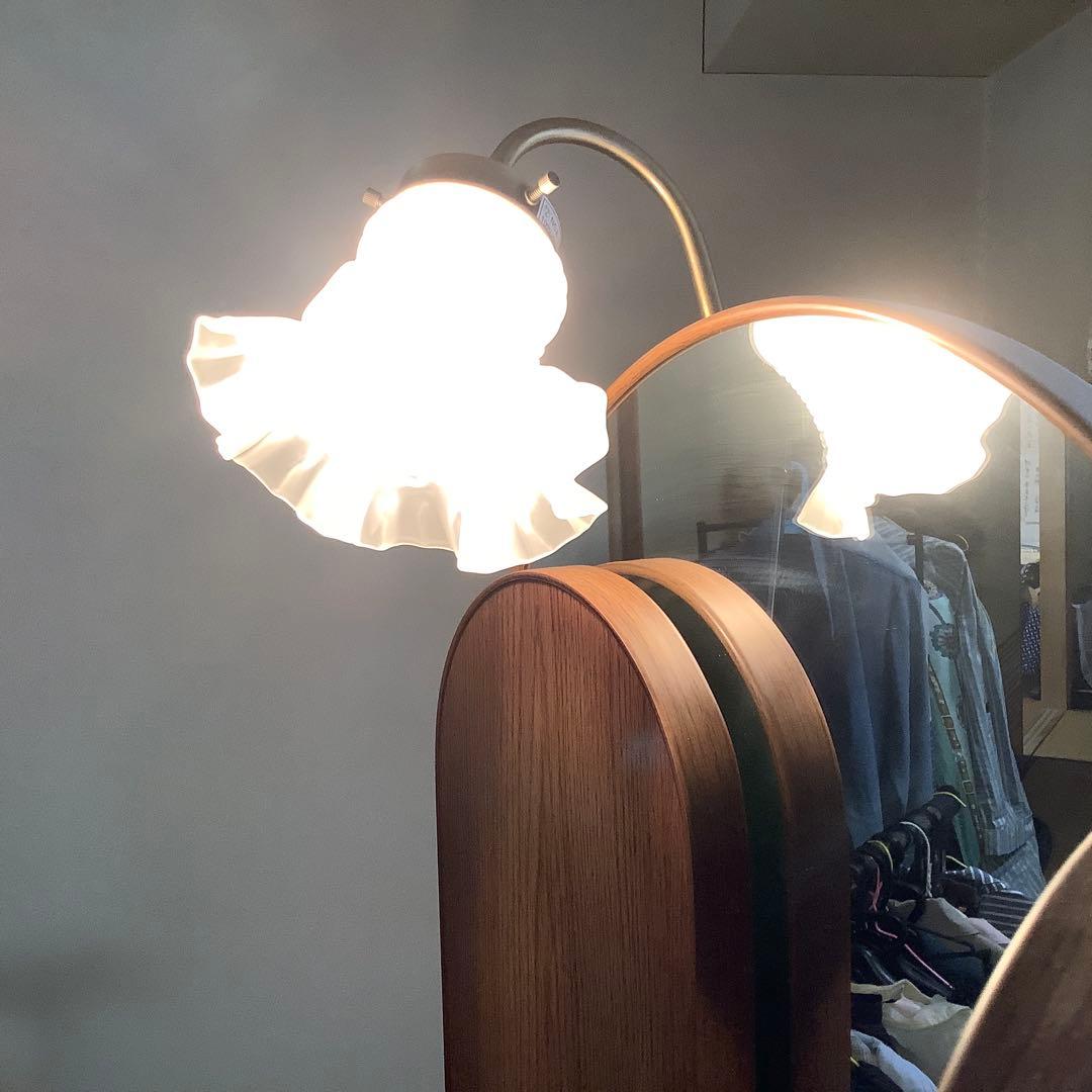 昭和レトロ　三面鏡　ドレッサー　フラワーランプ付き　椅子別売り　姿見　化粧台