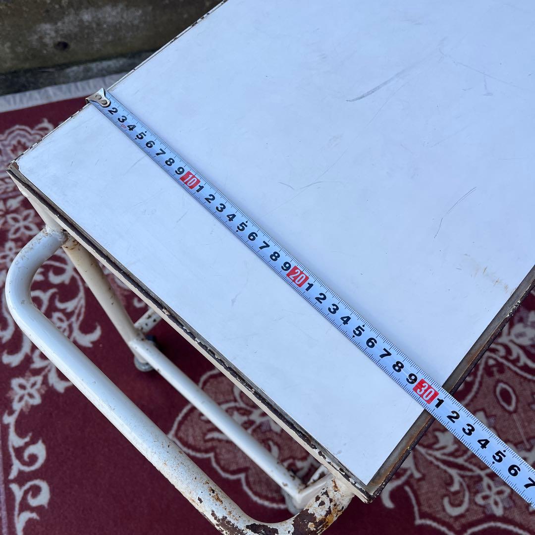 古道具ビンテージ◾️鉄アイアン シャビーな風合い キャスター付き 作業台 テーブル