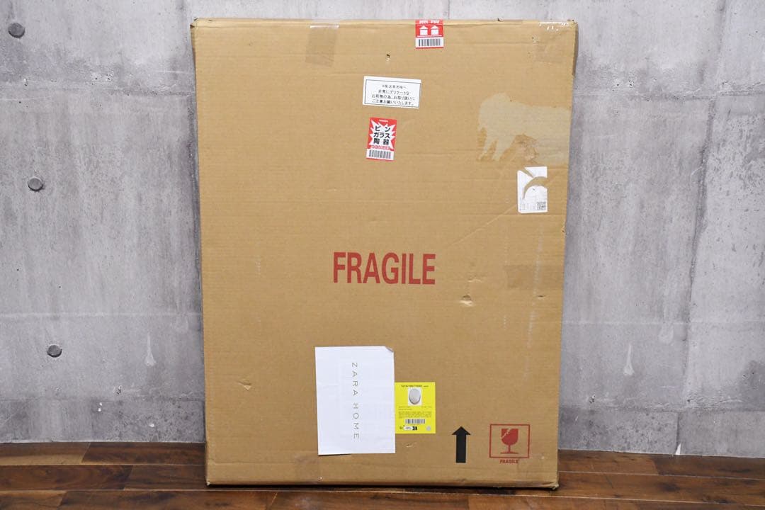 EHK19 未使用品 ザラホーム ウォールミラー オーバル型 ウッドフレーム