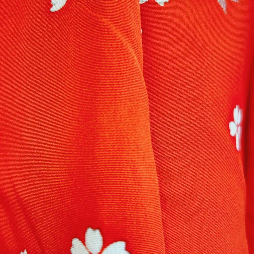 フルセット七五三　7歳女の子　着物＆帯＆簡単半衿＆小物　オレンジ地　比翼　祇園祭