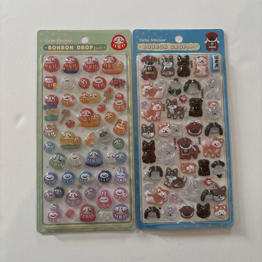 正規品】ボンボンドロップシール 和柄 日本犬 だるま 新品未使用