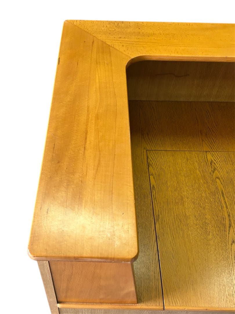 カリモク 60 コーナーボード ★隠しチェスト付 コーナーテーブル ウッド調