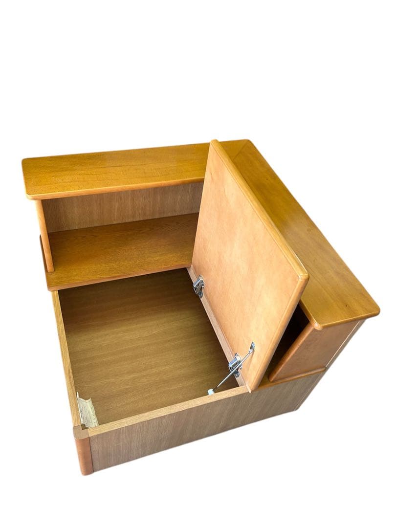 カリモク 60 コーナーボード ★隠しチェスト付 コーナーテーブル ウッド調