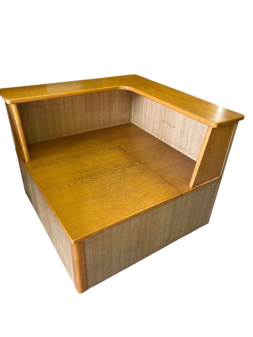 カリモク 60 コーナーボード ★隠しチェスト付 コーナーテーブル ウッド調