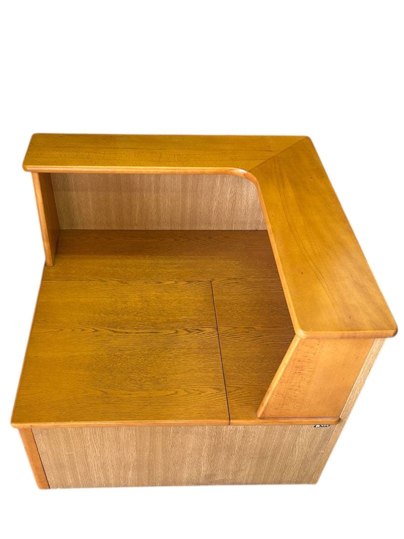 カリモク 60 コーナーボード ★隠しチェスト付 コーナーテーブル ウッド調