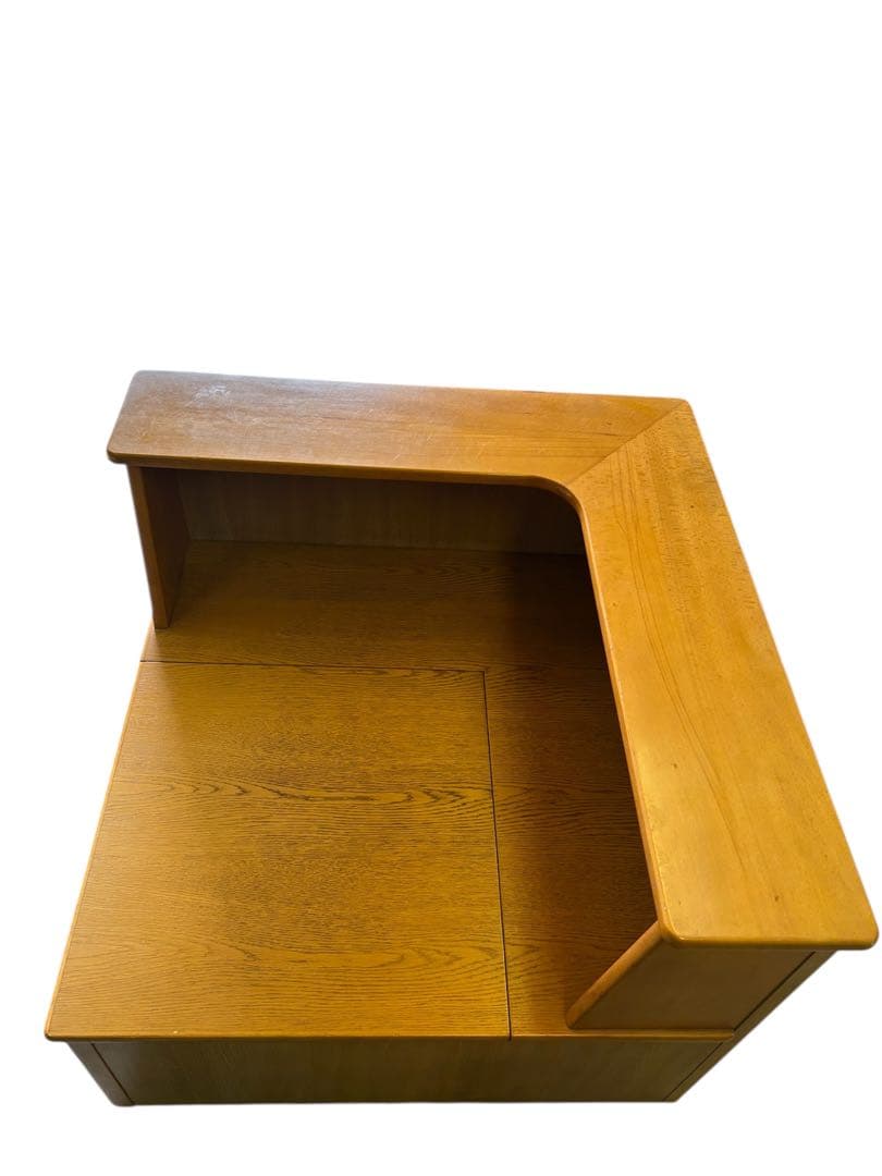 カリモク 60 コーナーボード ★隠しチェスト付 コーナーテーブル ウッド調