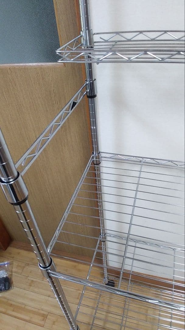 メタルラック 177×90×46 4枚➕ハーフ板 サイドバー　キャスター送料込