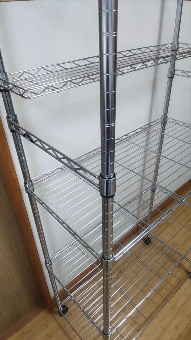 メタルラック 177×90×46 4枚➕ハーフ板 サイドバー　キャスター送料込