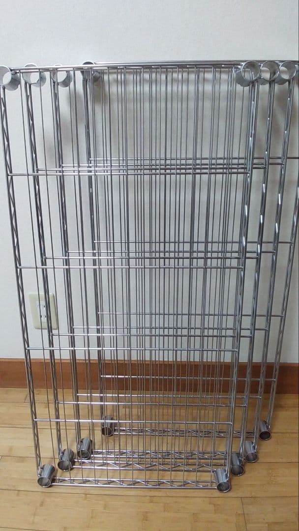 メタルラック 177×90×46 4枚➕ハーフ板 サイドバー　キャスター送料込