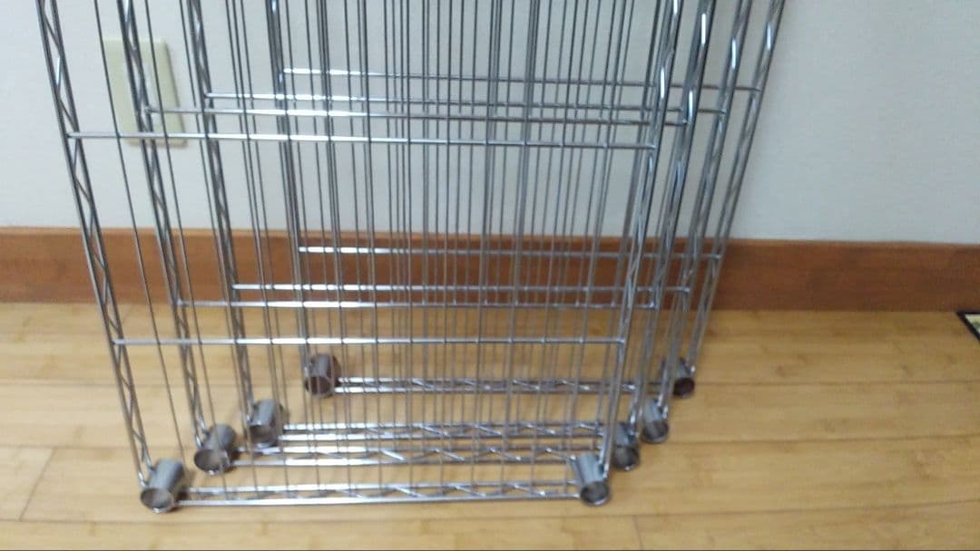 メタルラック 177×90×46 4枚➕ハーフ板 サイドバー　キャスター送料込