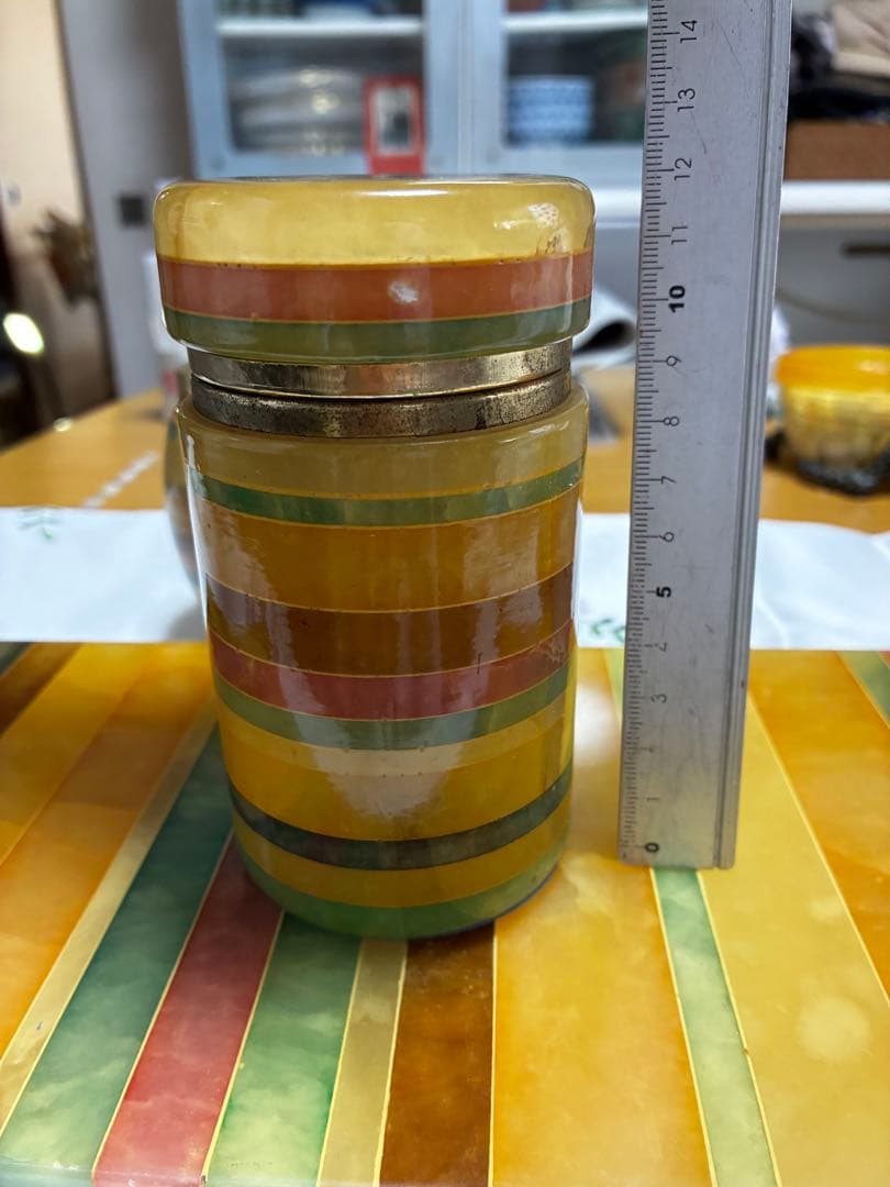 大理石イタリア製マルチカラー 置き型灰皿セット