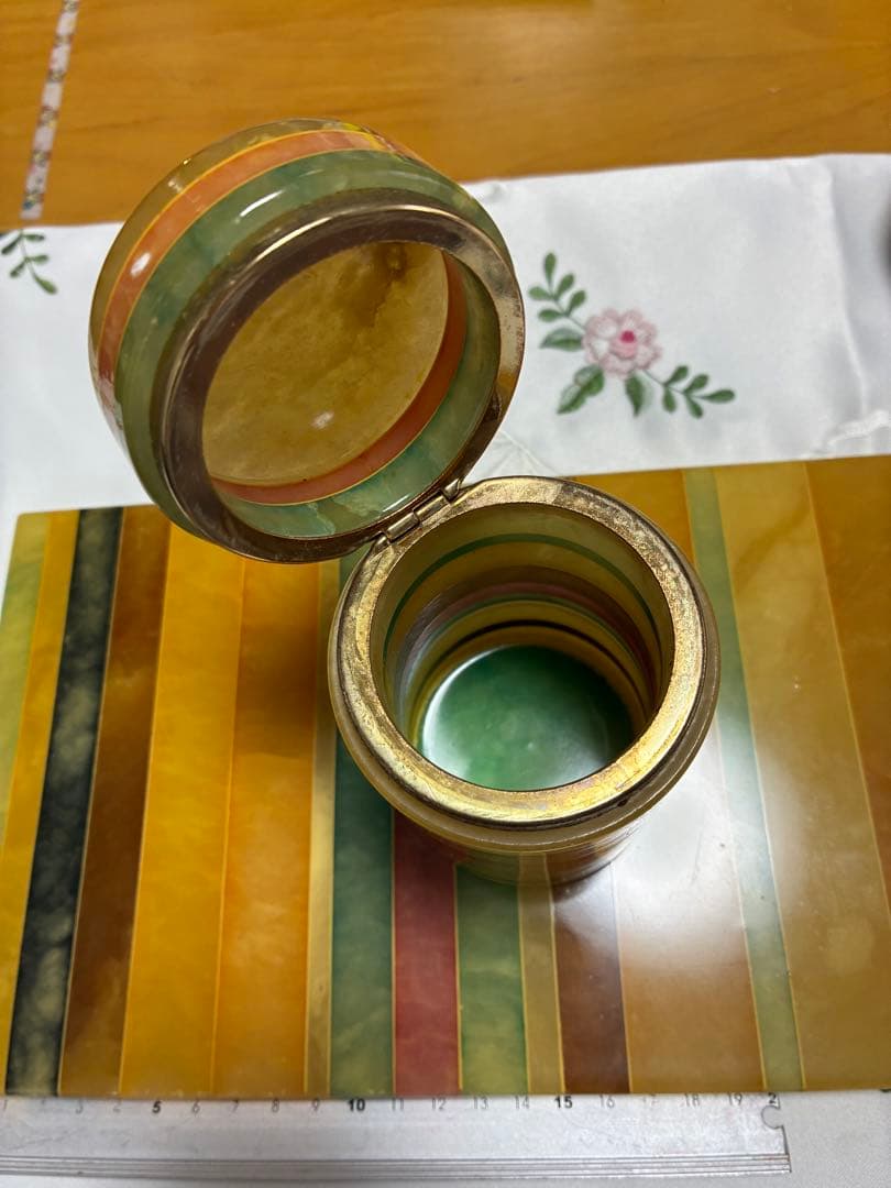 大理石イタリア製マルチカラー 置き型灰皿セット