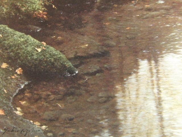 田染幸雄、晩秋（奥入瀬）、希少画集画、状態良好、新品高級額装付