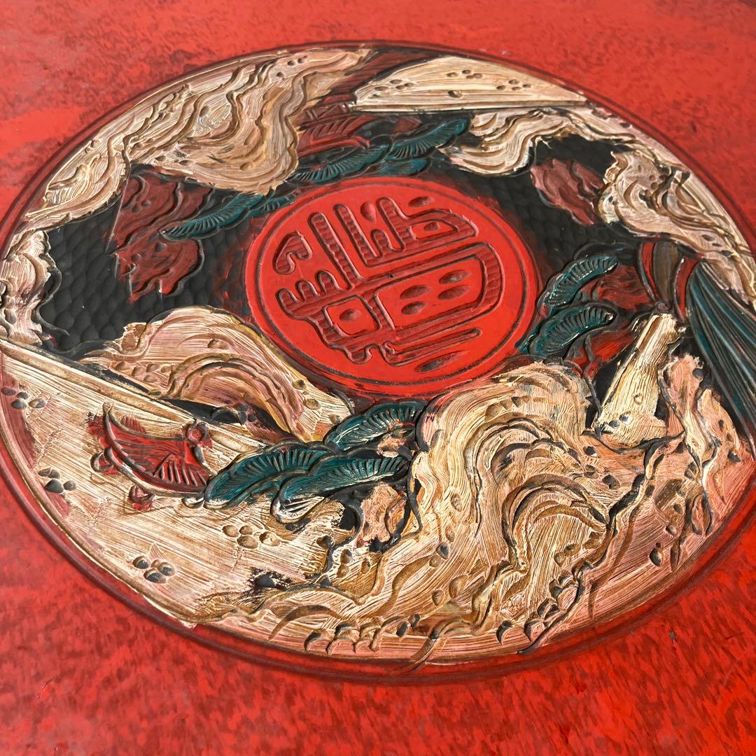 中国骨董 唐家具 飾彫り 円卓 座卓 ちゃぶ台 センターテーブル 古家具