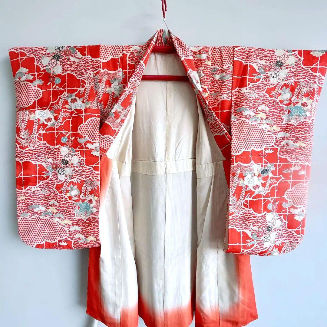 【昭和レトロセット】　七五三　7歳女の子　小物セット　朱地　51528