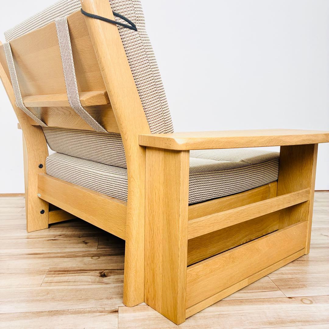 希少　ibata　イバタインテリア　一人掛け　ソファ　木製　マガジンラック付き