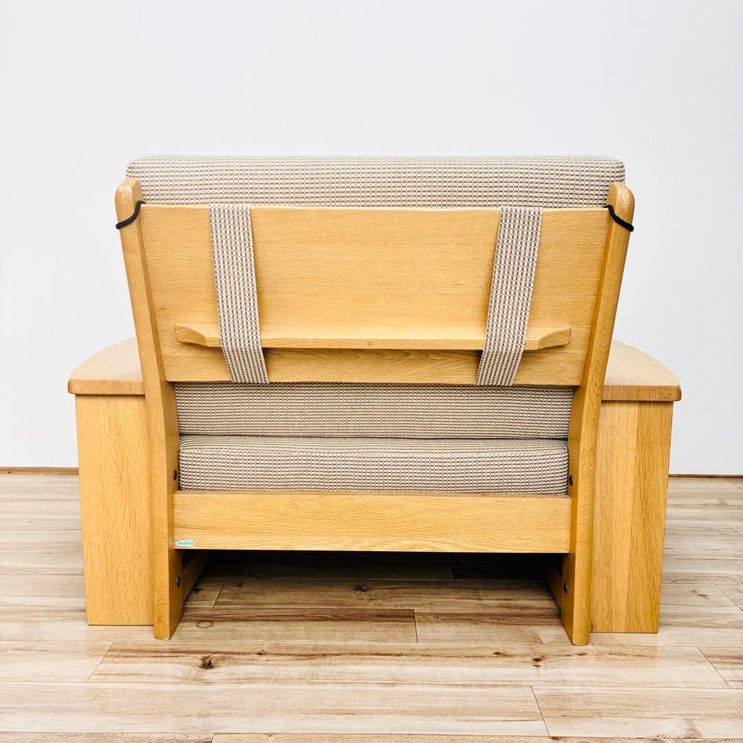 希少　ibata　イバタインテリア　一人掛け　ソファ　木製　マガジンラック付き