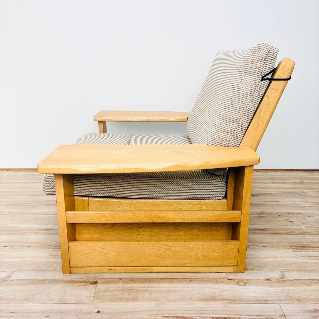 希少　ibata　イバタインテリア　一人掛け　ソファ　木製　マガジンラック付き