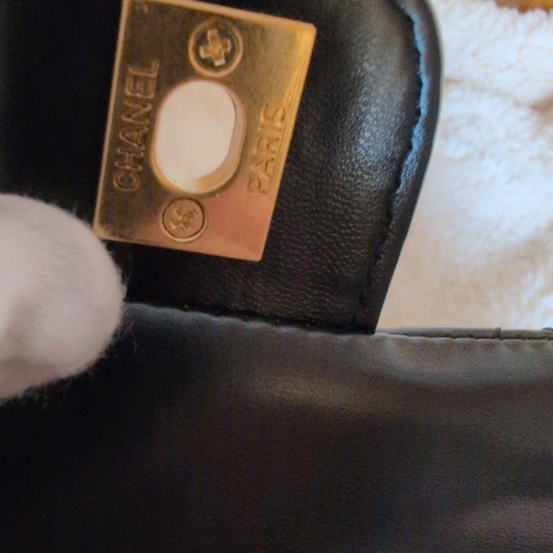 新品シャネル ノベルティ ゴールド金具 ハートチェーン ショルダーバッグ 黒