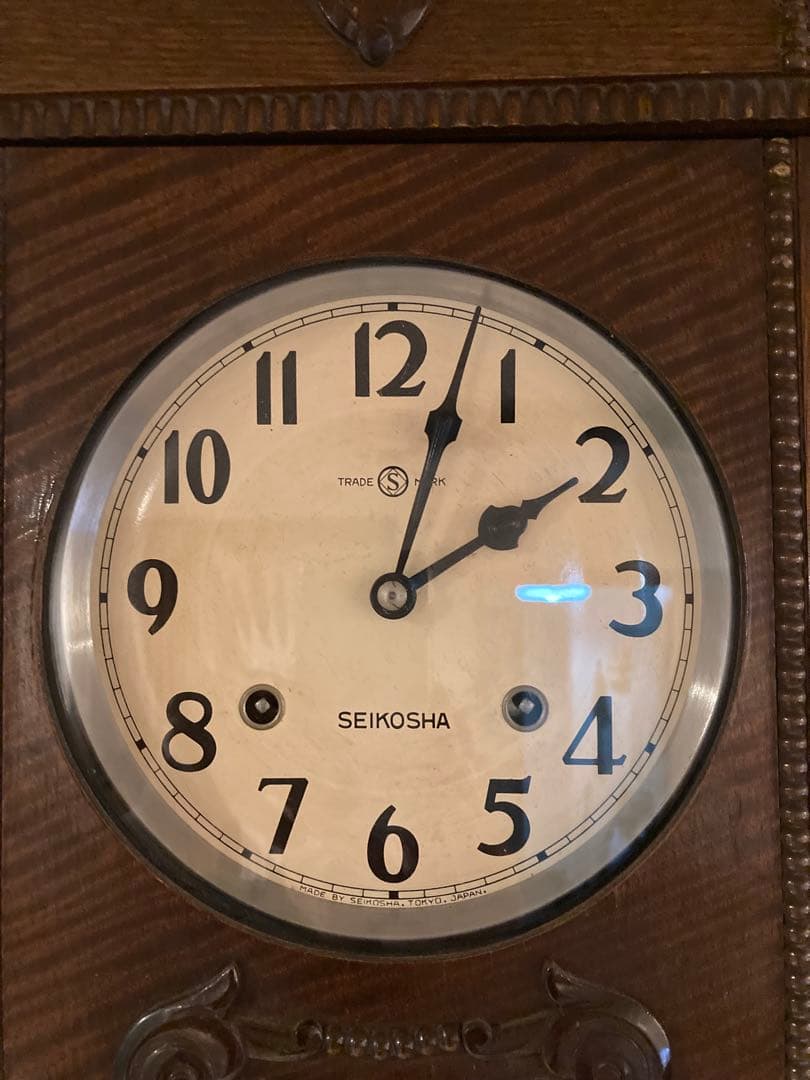 昭和レトロ 精工舎 ゼンマイ式振り子時計 ボンボン時計 稼働品②