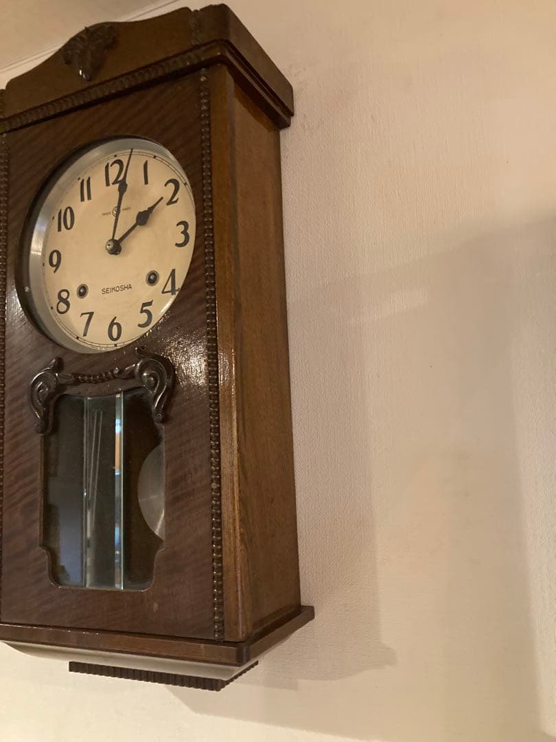 昭和レトロ 精工舎 ゼンマイ式振り子時計 ボンボン時計 稼働品②