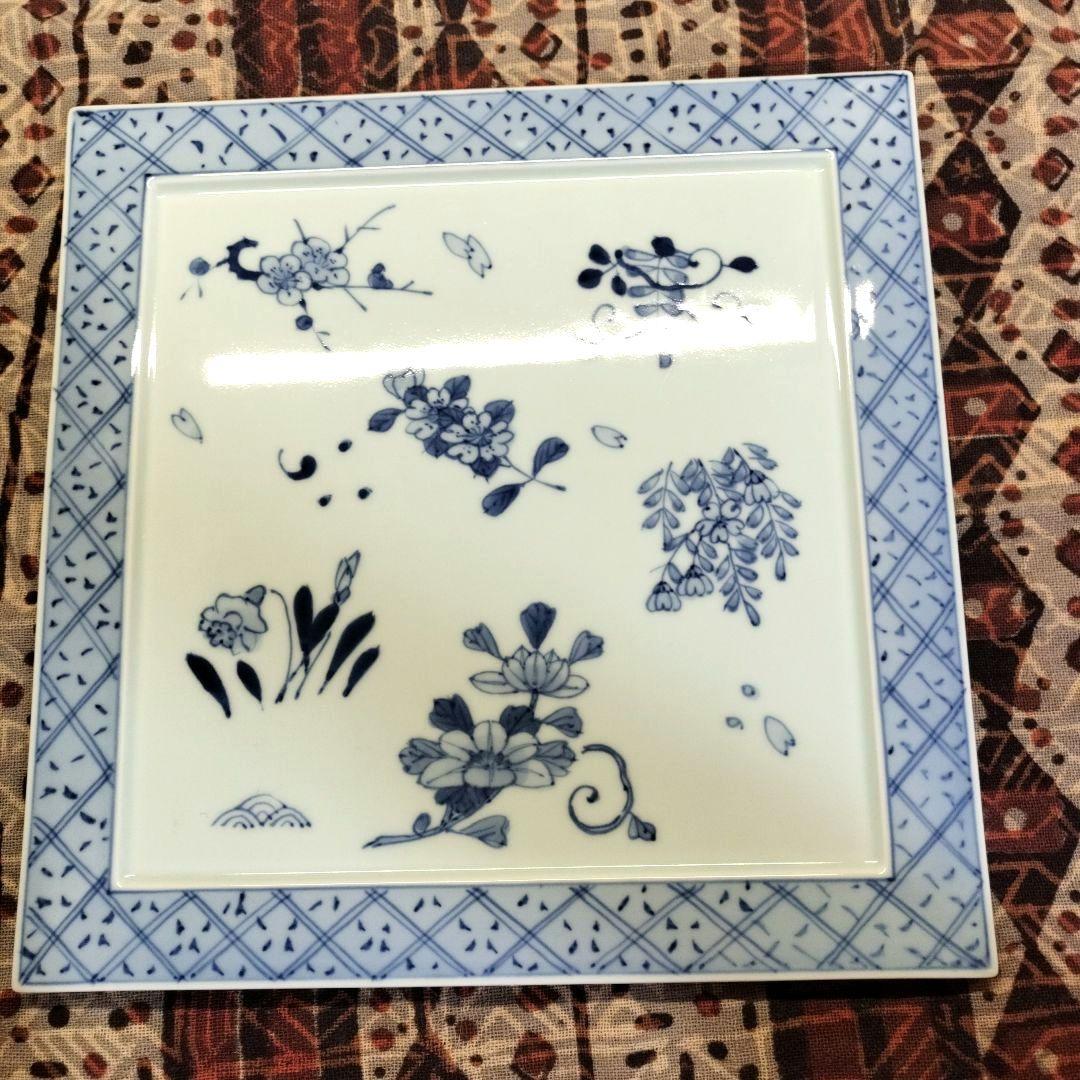 有田焼 青花 藤井陽滋氏作 角皿28㎝ - メルカリ