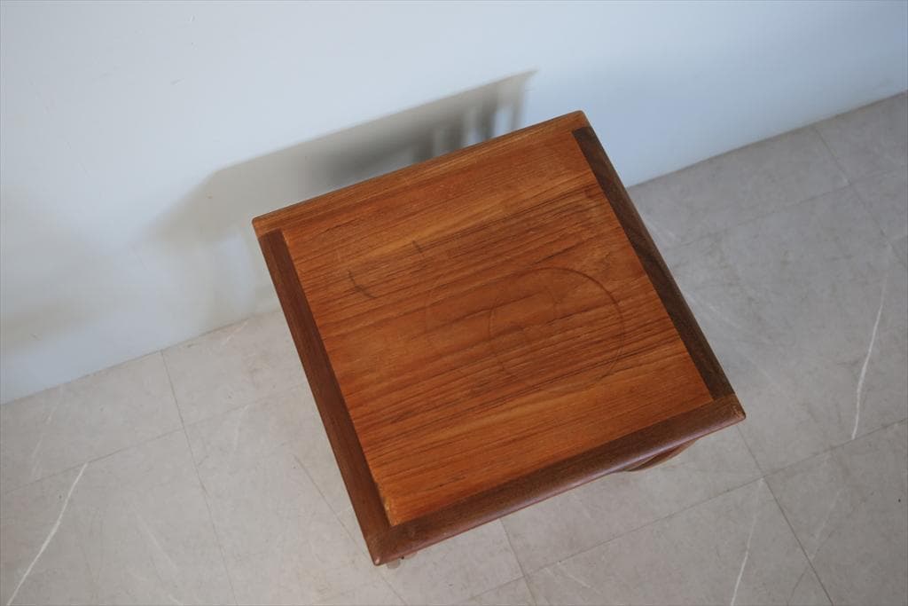 英国アンティークG-PLANジープランネストテーブル3台/収納机91-108)