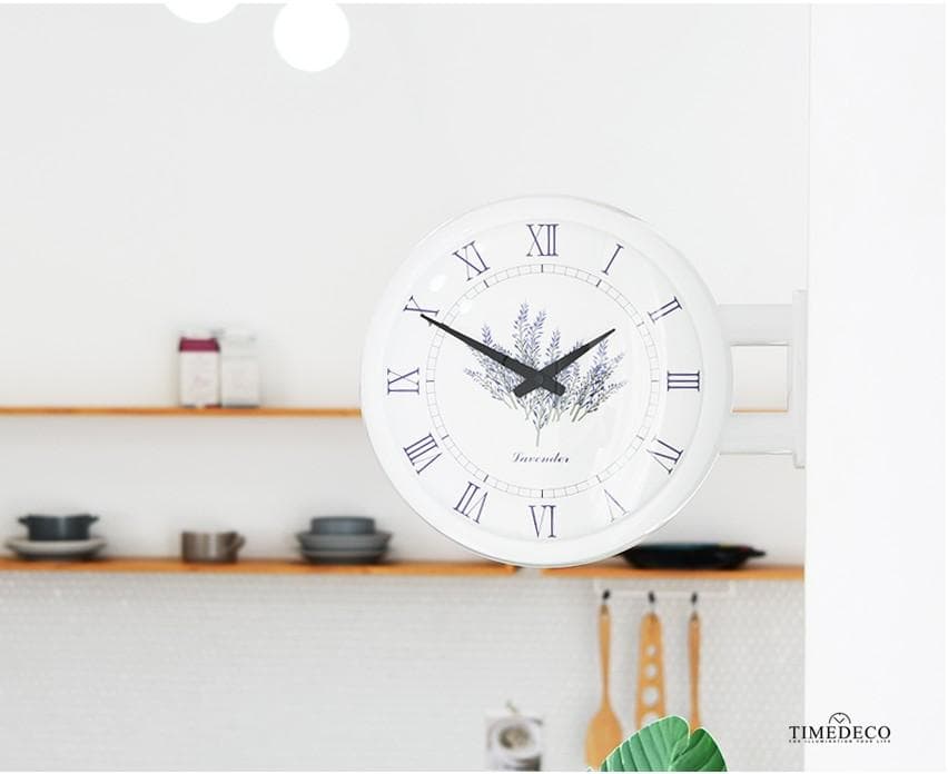 両面電波時計 両面時計 Morden Lavender(White)