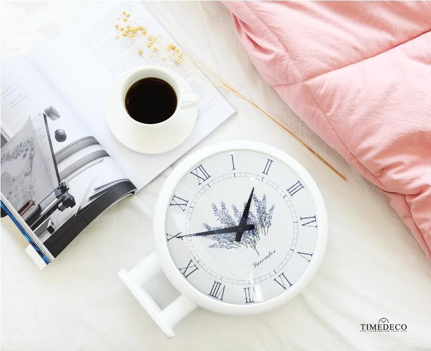 両面電波時計 両面時計 Morden Lavender(White)