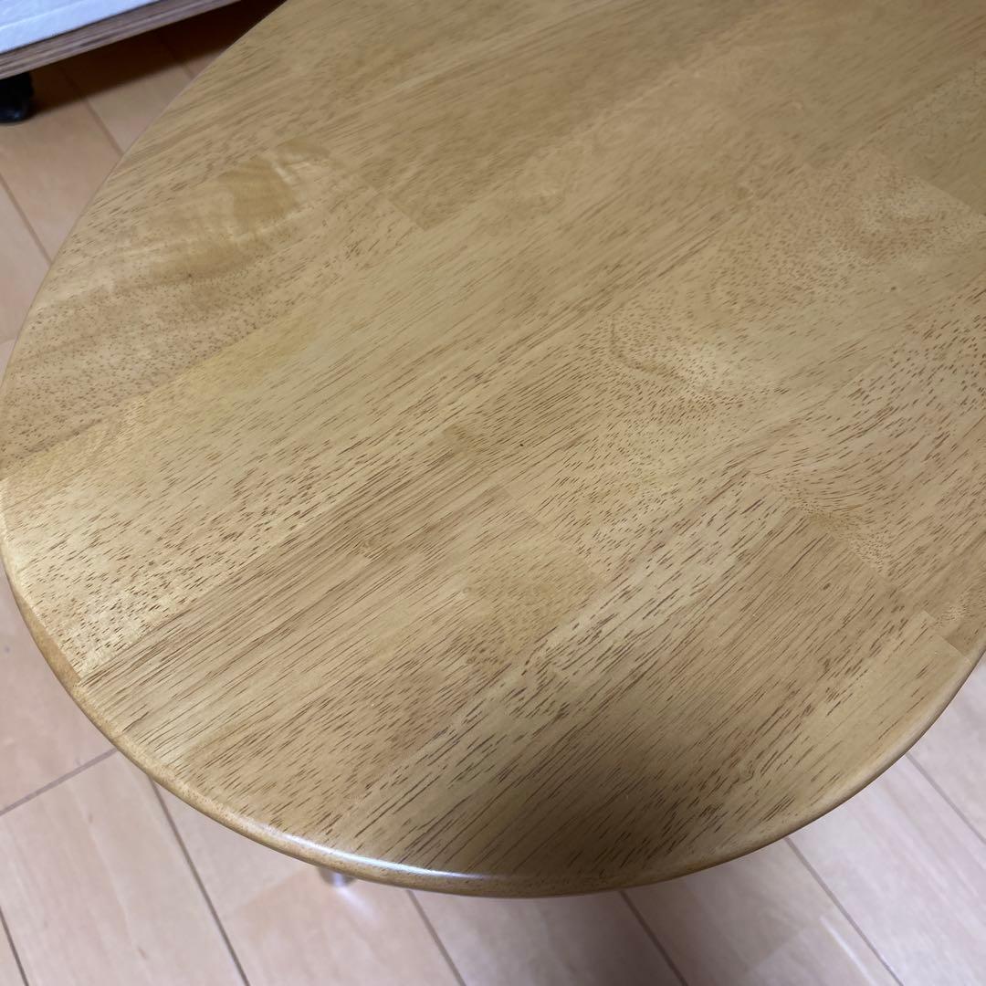 変形型の薄型リビングローテーブル　豆型テーブル　センターテーブル　ナチュラル美品