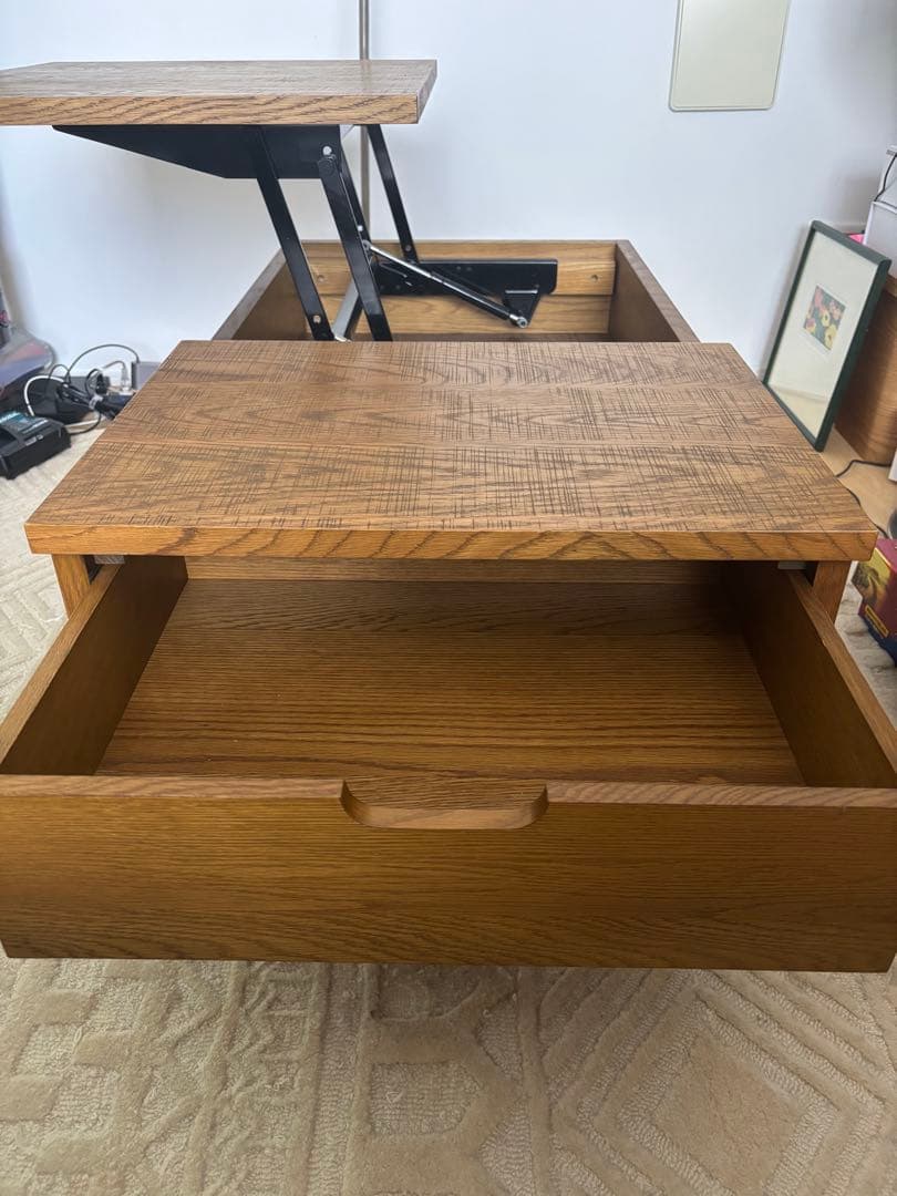 ACME リフトアップセンターテーブル 引き出し付き