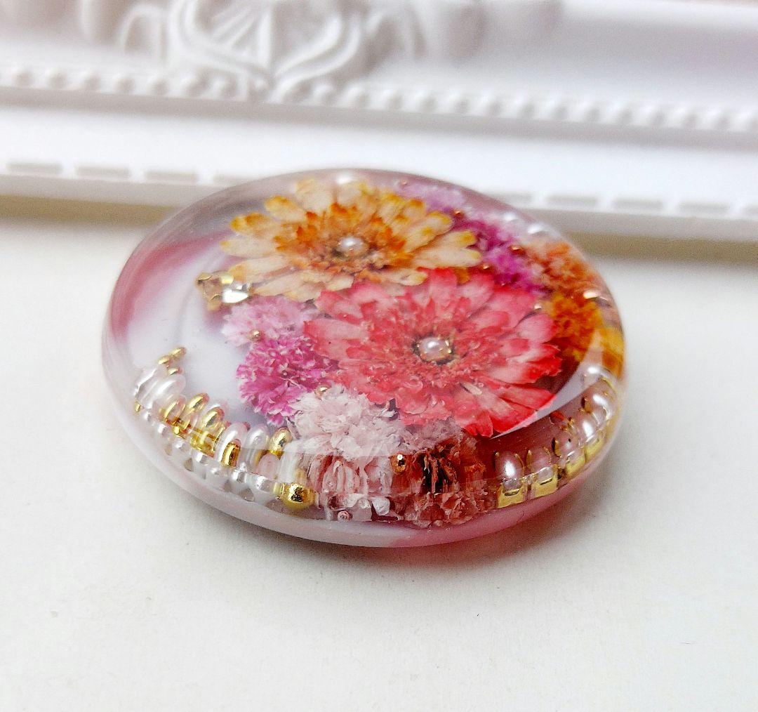 【1361】レジン　マトリカリア　ヘアゴム　ポニーフック　ブロ―チ　ハンドメイド