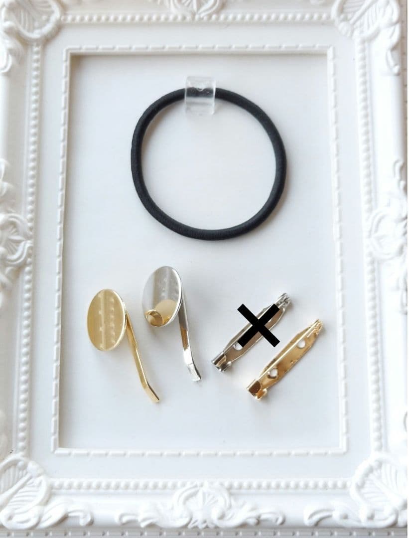 【1361】レジン　マトリカリア　ヘアゴム　ポニーフック　ブロ―チ　ハンドメイド