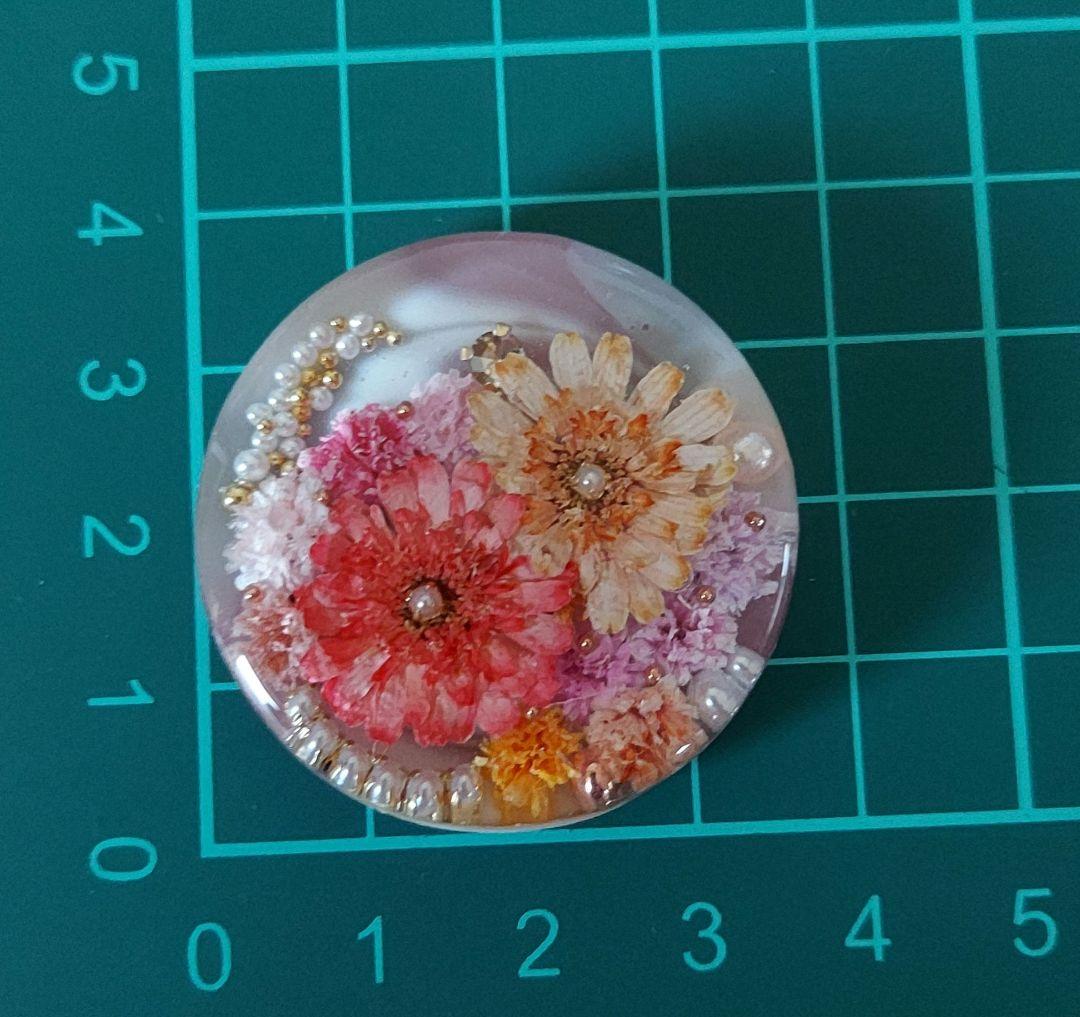 【1361】レジン　マトリカリア　ヘアゴム　ポニーフック　ブロ―チ　ハンドメイド