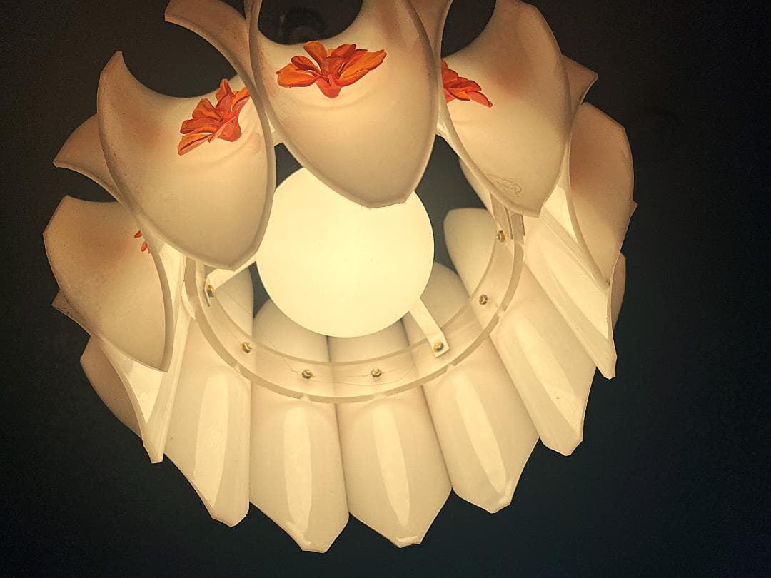 昭和レトロ　チューリップ ライト ランプ 照明 レトロ　花