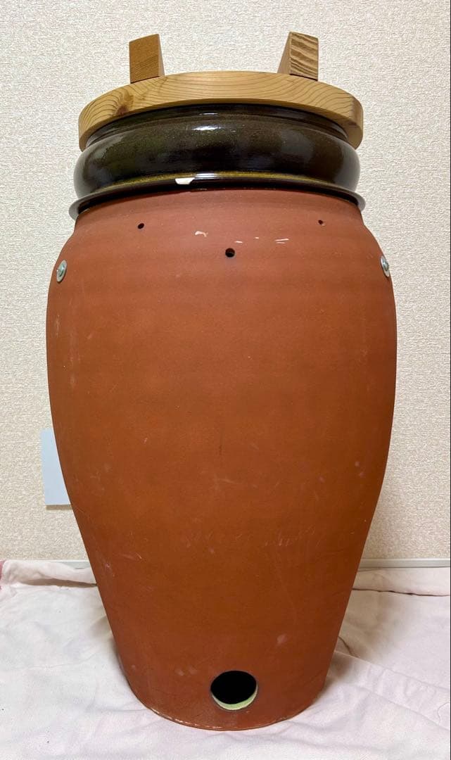 壺焼き芋用　信楽焼壺＆木蓋付き保存容器＋焼き芋網(15個)＋S字フック3個セット