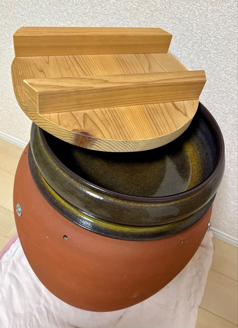 壺焼き芋用　信楽焼壺＆木蓋付き保存容器＋焼き芋網(15個)＋S字フック3個セット