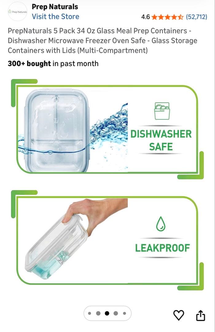 Prep Naturals ガラス製食品保存容器 10個セット