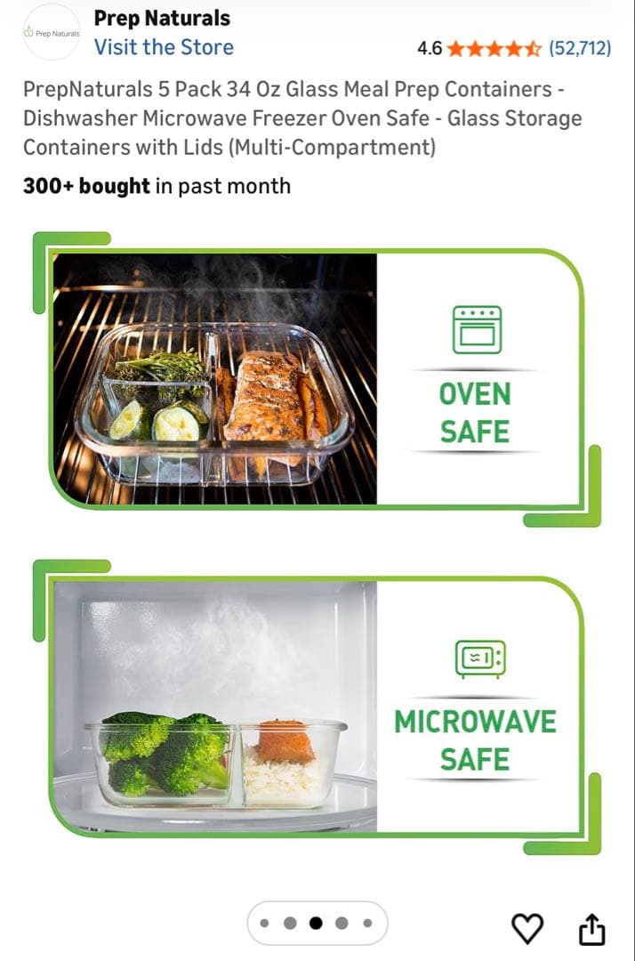 Prep Naturals ガラス製食品保存容器 10個セット