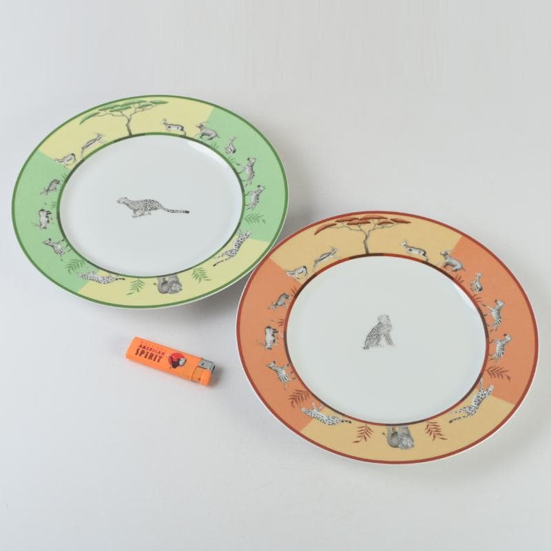 HERMES　エルメス　アフリカシリーズ　プレート　2枚　箱付　M　R9083