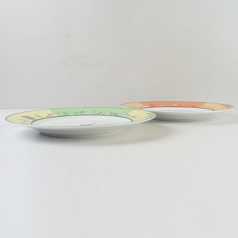 HERMES　エルメス　アフリカシリーズ　プレート　2枚　箱付　M　R9083