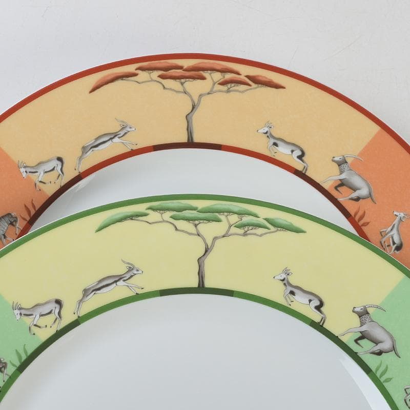 HERMES　エルメス　アフリカシリーズ　プレート　2枚　箱付　M　R9083