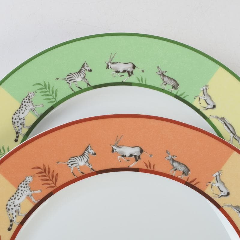 HERMES　エルメス　アフリカシリーズ　プレート　2枚　箱付　M　R9083