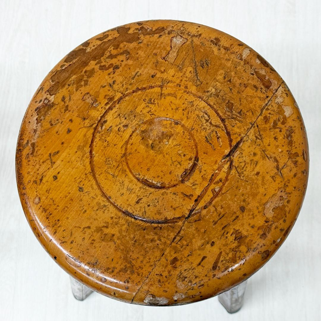 昭和レトロ 木製 丸椅子 2個セット