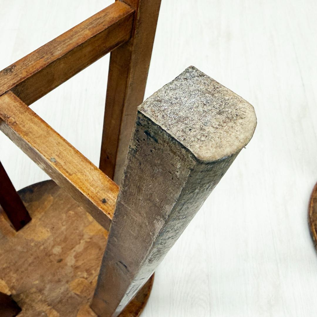 昭和レトロ 木製 丸椅子 2個セット