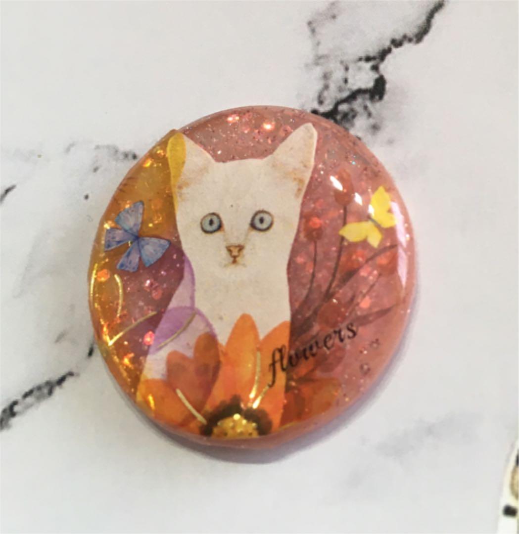 レジンヘアゴム、新作☆お花いっぱい猫さん・再販不可