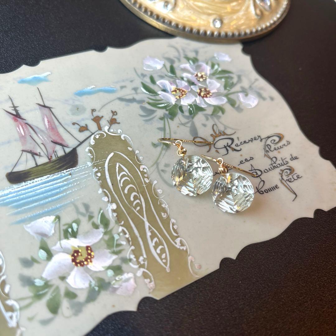 《ラスト》グリーンアメジストスターコーンケーブ＊ピアスorイヤリング