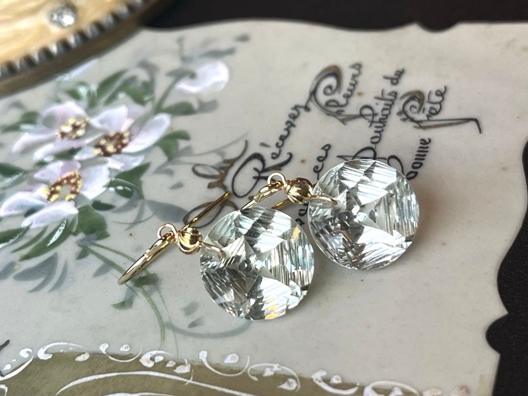 《ラスト》グリーンアメジストスターコーンケーブ＊ピアスorイヤリング